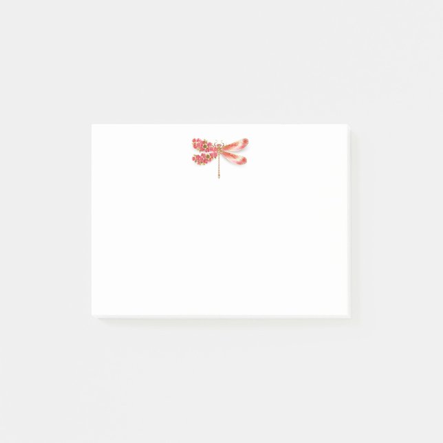 Flower dragonfly with jewellery sakura post-it notes (Front)