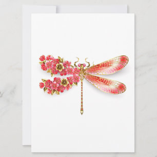 Flower dragonfly with jewellery sakura save the date