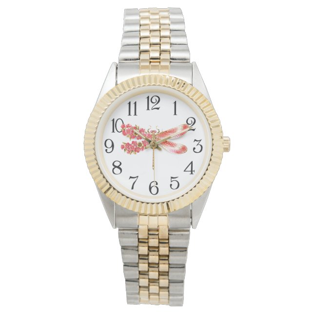 Flower dragonfly with jewellery sakura watch (Front)