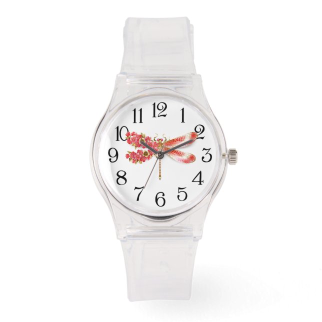 Flower dragonfly with jewellery sakura watch (Front)