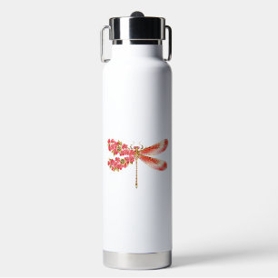 Flower dragonfly with jewellery sakura water bottle