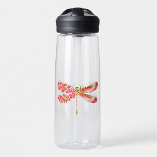 Flower dragonfly with jewellery sakura water bottle