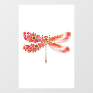 Flower dragonfly with jewellery sakura window cling