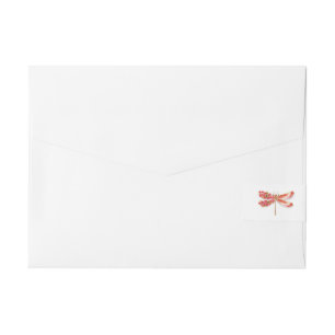 Flower dragonfly with jewellery sakura wraparound address label