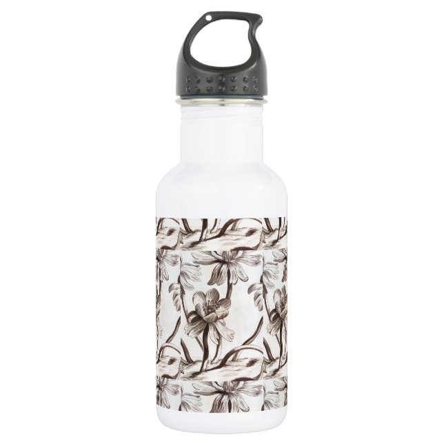 Flower Drawing 532 Ml Water Bottle (Front)