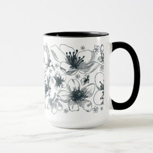 Flower Drawing on ringer mug
