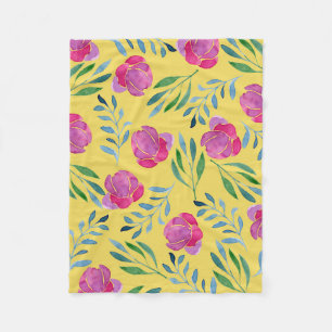 Flower Drawings Easy Fleece Blanket