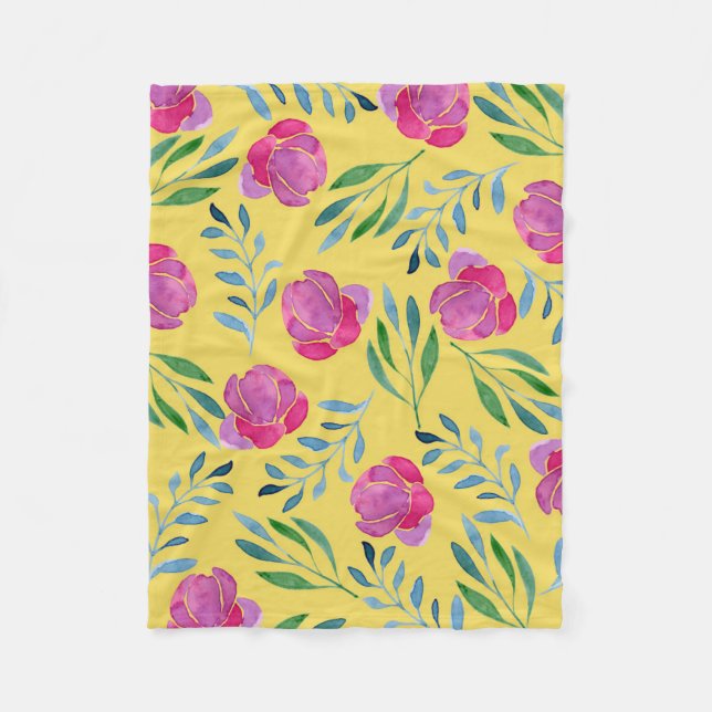 Flower Drawings Easy Fleece Blanket (Front)