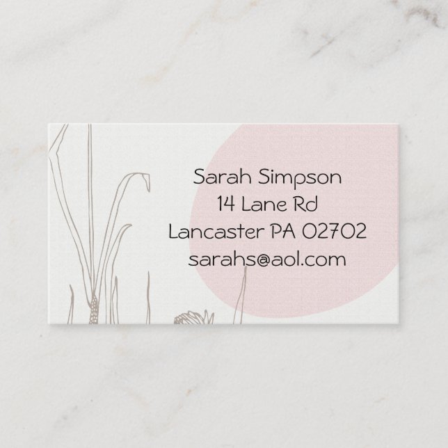 flower drawn business cards (Front)