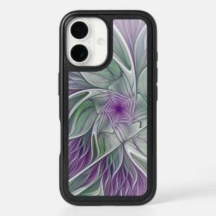 Flower Dream, Abstract Purple Green Fractal Art