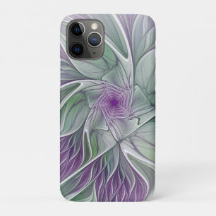 Flower Dream, Abstract Purple Green Fractal Art iPhone 11 Pro Case