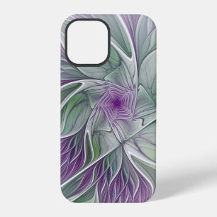 Flower Dream, Abstract Purple Green Fractal Art iPhone 12 Pro Case