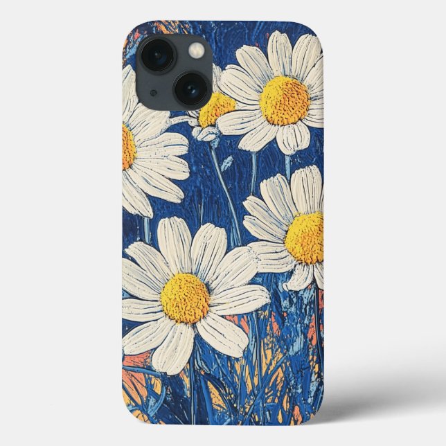 Flower Dreams Camomille Impasto Style Coque iphone (Verso)