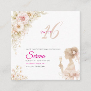 Flower Dreamy Soft Sweet 16 Birthday Invitation