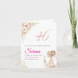 Flower Dreamy Soft Sweet 16 Birthday Note Card