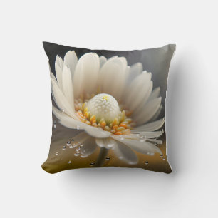 Flower Droplets Calm Tranquil Nature Peaceful Flow Throw Pillow