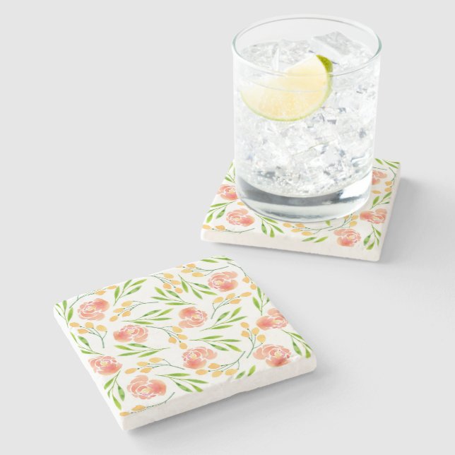 Flower Earrings Stone Coaster (Side)