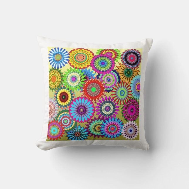 Flower Elegance Throw Pillow  (Front)