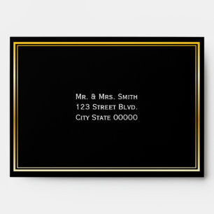 Flower Element with Gold Borders Envelopes