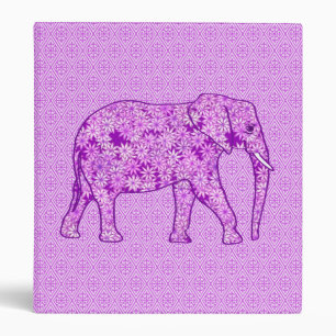 Flower elephant - amethyst purple binder