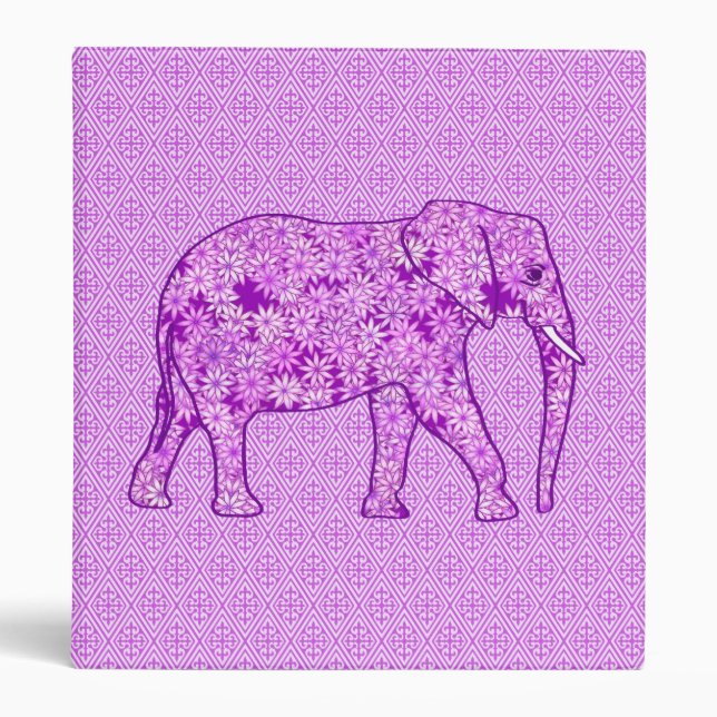 Flower elephant - amethyst purple binder (Front)