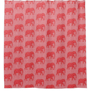 Flower elephant - deep red and coral