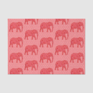 Flower Elephant, Deep Red and Coral Tissue Paper