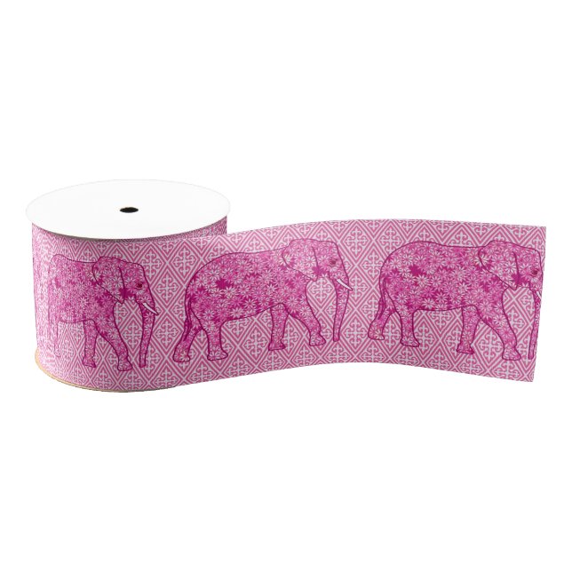 Flower elephant - fuchsia pink grosgrain ribbon (Spool)
