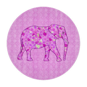 Flower elephant - orchid and magenta cutting board