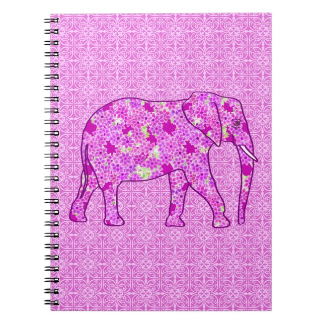 Flower elephant - orchid and magenta notebook (Front)