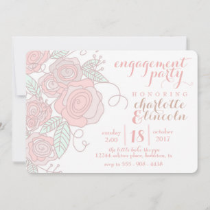 Flower engagement party invitation
