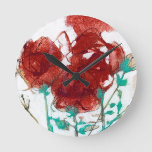 Flower Expression I Round Clock
