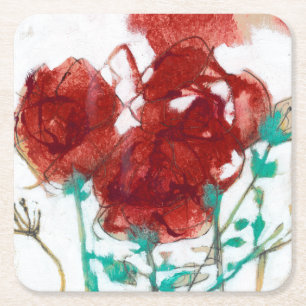 Flower Expression I Square Paper Coaster
