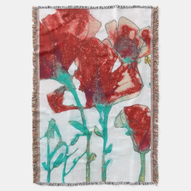 Flower Expression II Throw Blanket (Front Vertical)