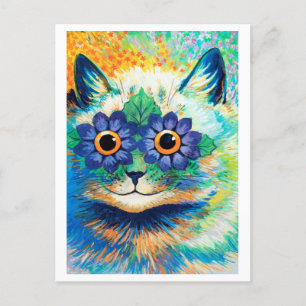 Flower Eyes Cat, Louis Wain Postcard