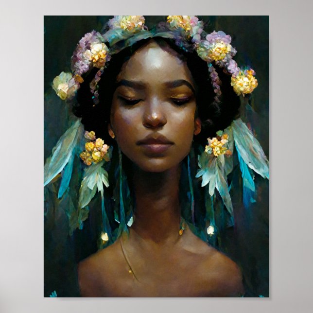 Flower Fae Fantasy Art Poster (Front)