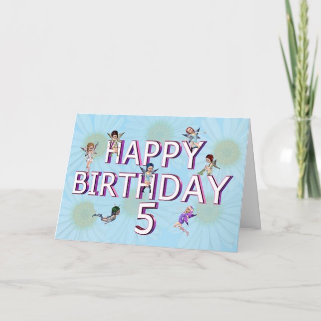 Flower fairies 5th birthday card (Front)