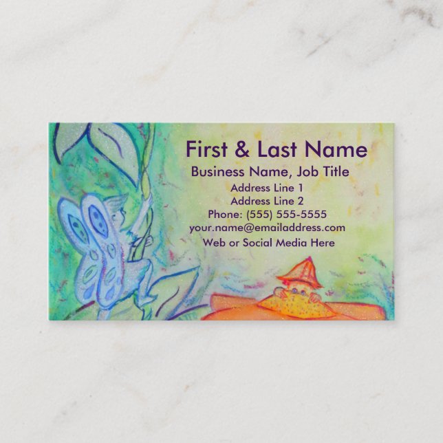 Flower Fairies Garden Art Custom Business Cards (Front)