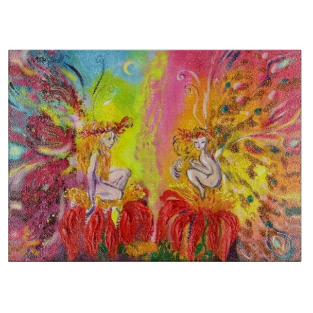 FLOWER FAIRIES OF DAWN Fantasy Cutting Board (Front)