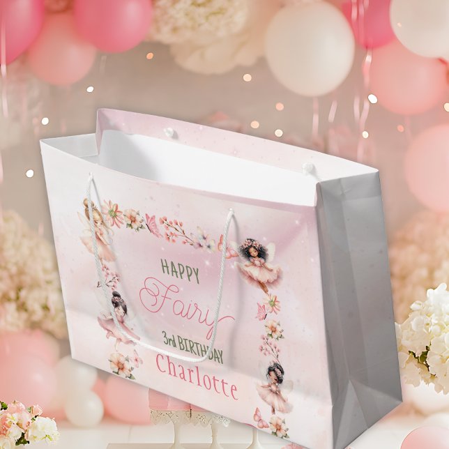 Flower Fairy 3rd Pink Glitter Gift Bag (Creator Uploaded)