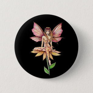 Flower Fairy Button Pin