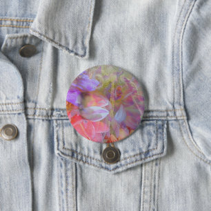 Flower Fairy Double Exposure Fantasy Art 3 Inch Round Button