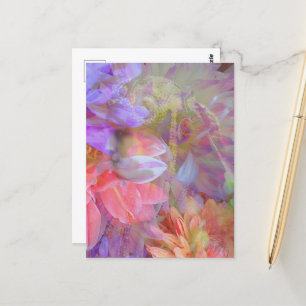 Flower Fairy Double Exposure Fantasy Art Postcard