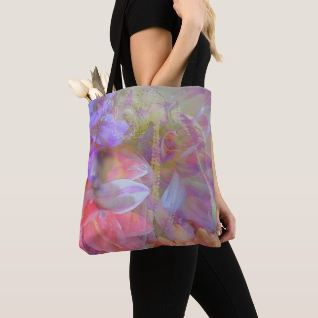 Flower Fairy Double Exposure Fantasy Art Tote Bag (Close Up)