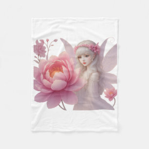 Flower Fairy Girl Ethereal Fantasy Art Design Fleece Blanket