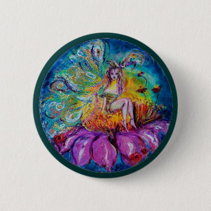 FLOWER FAIRY IN THE NIGHT Fantasy 2 Inch Round Button