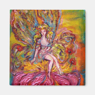 FLOWER FAIRY ON THE PINK IRIS fantasy Magnet