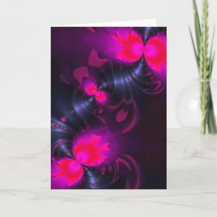 Flower Fairy – Rose and Magenta Ribbons Vertical Holiday Card