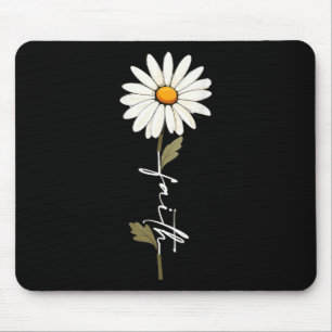 Flower Faith God Cursive Writing Jesus Cross Art O Mouse Pad
