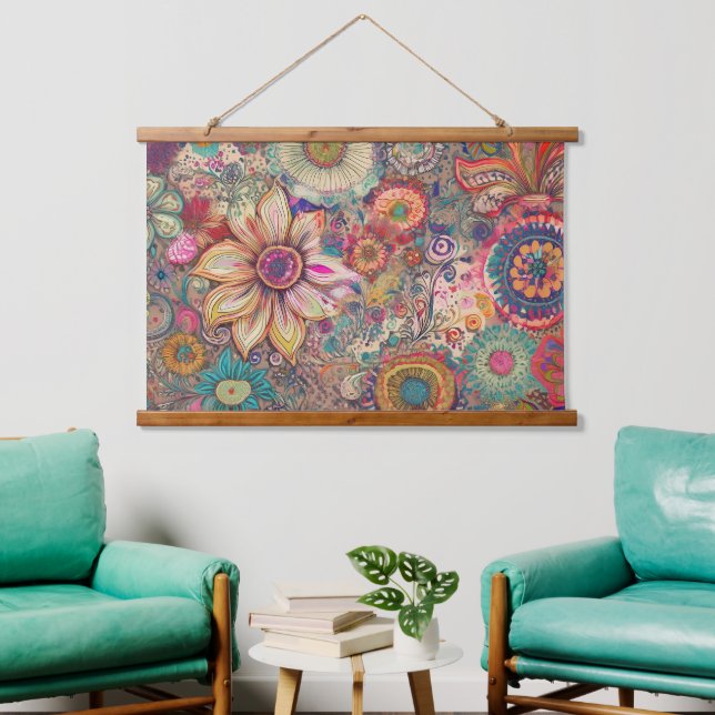 Flower Fantasy Wall Hanging Tapestry (Living Room)